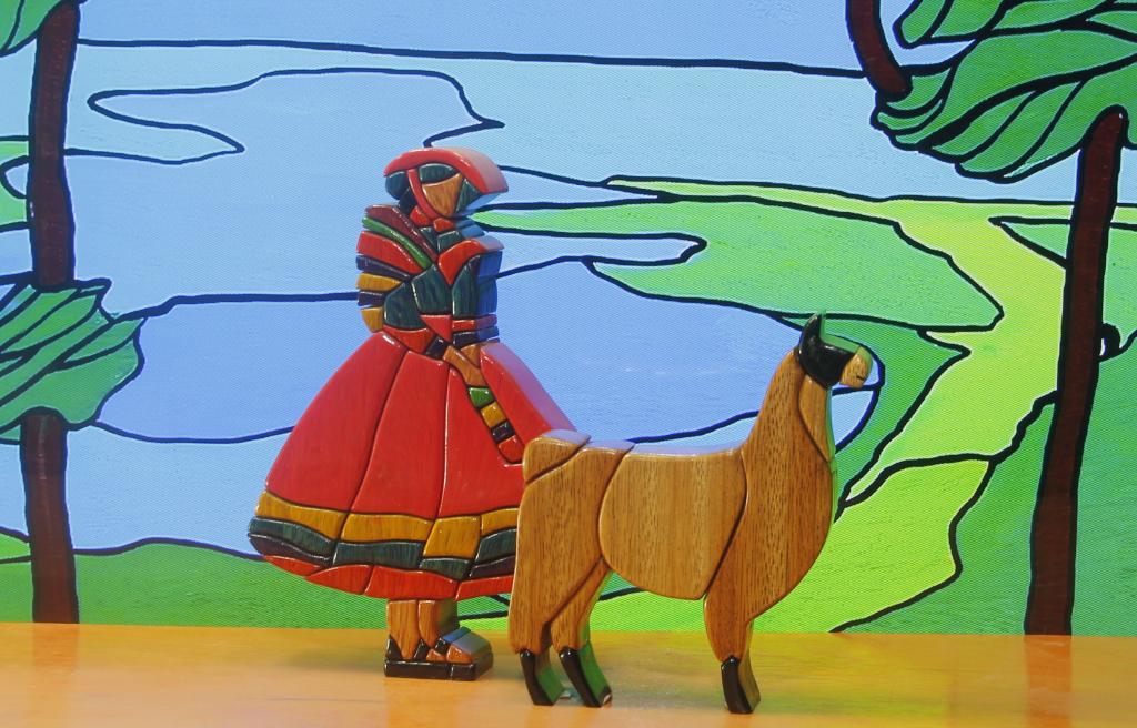 ANDEAN WOMAN 10 WITH LLAMA